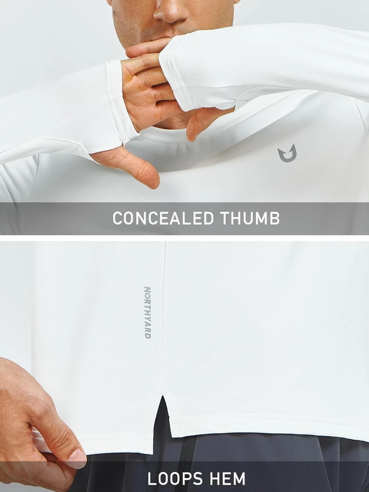 Mens Athletic Shirt Thermal Shirts Fleece Lined Long Sleeve T-Shirts Crewneck... - Image 4 of 4