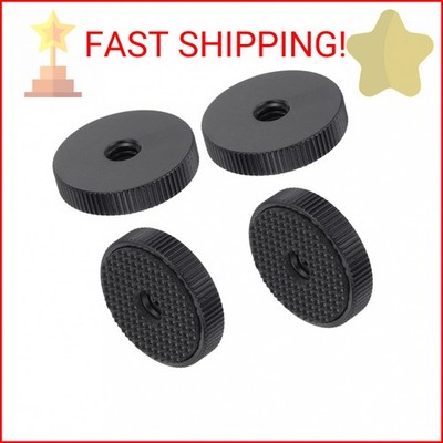 uxcell 4Pcs Flat Knurled Nut - 1/4''-20 x 1'' x 0.26'' Thumb Nuts Lock Adjusting Nu