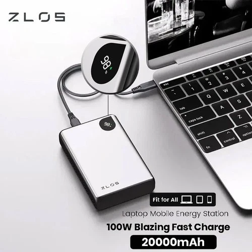 ZLOS Power Bank for Laptop 100W Fast Charging Portable  20000mAh Power Source