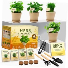 Herb Garden Planter Indoor Kit   Unique Christmas Gift Starter Herb Grow Kit
