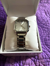 Nine West Women's NW-2903SVSV Silver Square Quartz Bracelet Watch Box