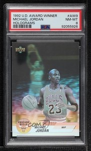 1992-93 Upper Deck Award Winners Holograms Michael Jordan #AW9 PSA 8 HOF