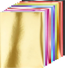 60 Sheets Metallic Foil Paper, 8.5" X 11" Foil Mirror Paper 15 Colors 120Gsm/32L
