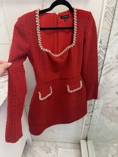 Nadine Merabi Women’s Red Dress With Pearl Details Size Small/medium