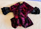 Antique Doll Clothing Purple & Black Dress as Found