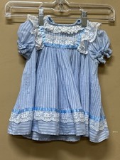Vintage Ronna Infant Blue Dress Size 12 Months
