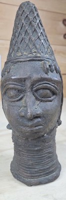 Benin Bronze Head Cast Metal Lost wax Mold Iyoba Queen Tribal Authentic