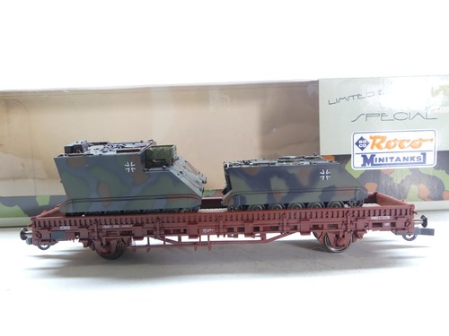 Roco H0 804 Güterwagen mit 2 BW Panzer, DC, NEM, NEU in OVP #69047 | Condition: Gebraucht