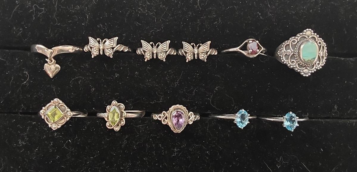 34 ring bundle including sterling silver and genu… - image 2