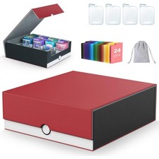 4-Row【3200+】 Trading Card Storage Box, Card Organizer Holder with 24 Dividers...