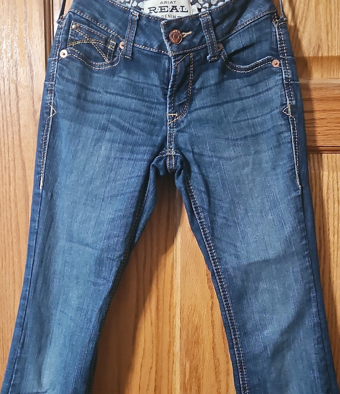 Ariat Ladies Blue Denim Jeans 25S Medium Wash  Zip Casual