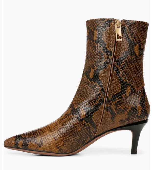 Franco Sarto Anna Snake Print Leather booties taupe New Retail $180 - Size 9.5