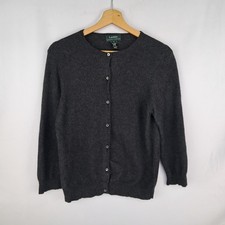 Cardigan Lauren Ralph Lauren in puro cashmere grigio taglia M da donna