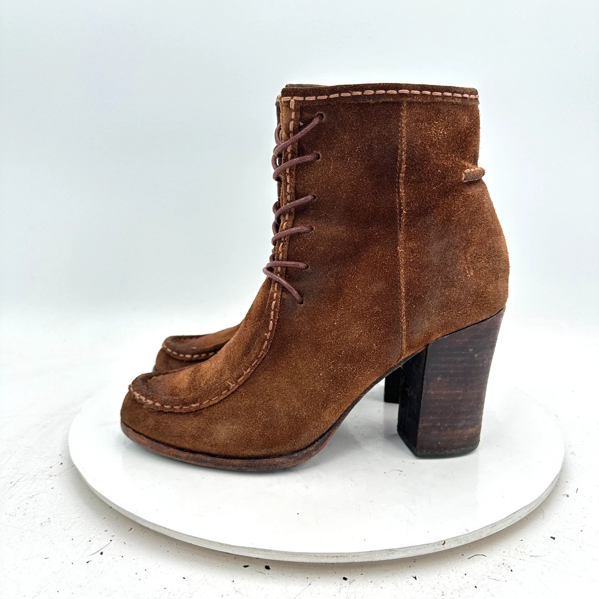 Frye Suede Ankle Boots with Whipstitch Detail – Tan (Women’s) Female Frye Supply Frye WGFR40502F Women main image 3