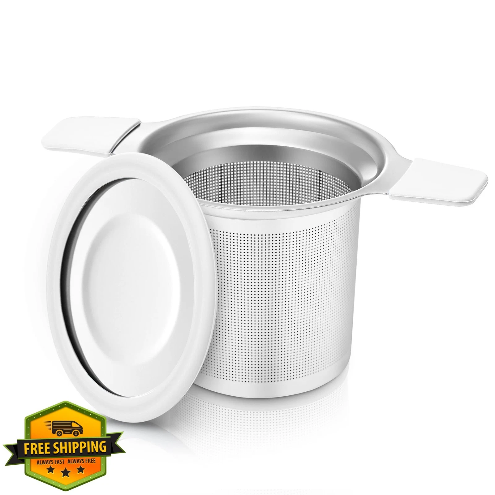 Stainless Steel Tea Infuser Extra Fine Mesh Strainer Heat Proof Handles Lid