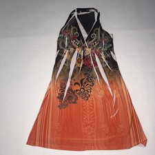 Color In Motion Halter Dress Size Medium Inspo Ed Hardy Butterfly Vintage Y2K