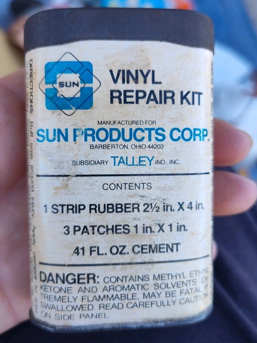 Antique 1970s Sun Products Corp Vinyl Repair Kit W/10 Cent Andrew Jackson Stamp 
