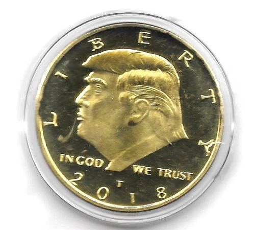 2018  Donald Trump 45th President Liberty  Brilliant Gold Colored Coin/Medallion