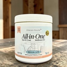 Finicky Feline Cat Food Topper L-Lysine Probiotics Omega-3 Indoor Cat Beef
