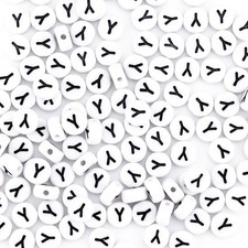 300pcs White Round Clay Alphabet Letter Beads 4x7mm for Bracelets Charms