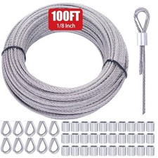 1/8 inch Wire Rope Kit, 100ft Wire Cable Rope Stainless Steel Cable Railing kit