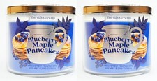 2 Bath Body Works BLUEBERRY MAPLE PANCAKES Large 3-Wick Scented Candle 14.5 oz