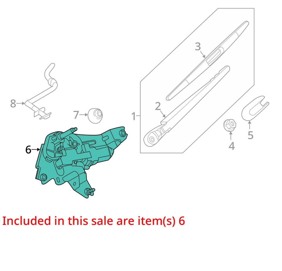 2016 Nissan Murano Rear Wiper Motor OEM 107K Miles - LKQ410611624 - Изображение 4 из 4
