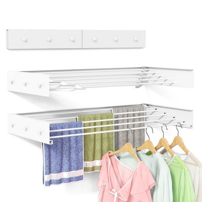 Wall Mounted Drying Rack for Laundry 40'', Folding Drying Rack Clothing Wall ...