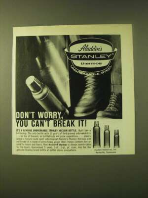 1966 Aladdin's Stanley Thermos Ad - Don't worry, you can't break it!