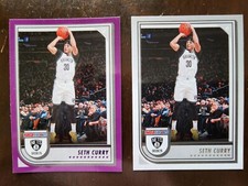 2022-23 Panini NBA Hoops Seth Curry Purple Parallel + Base Card #12