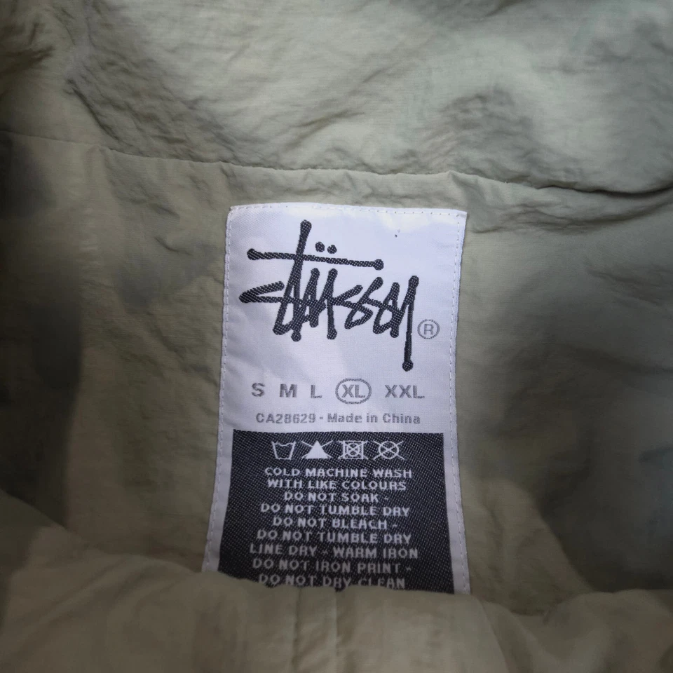 vintage Stussy Jacket Mens XLARGE biege y2k zip nylon winter long sleeve Size XL - Image 3 of 4