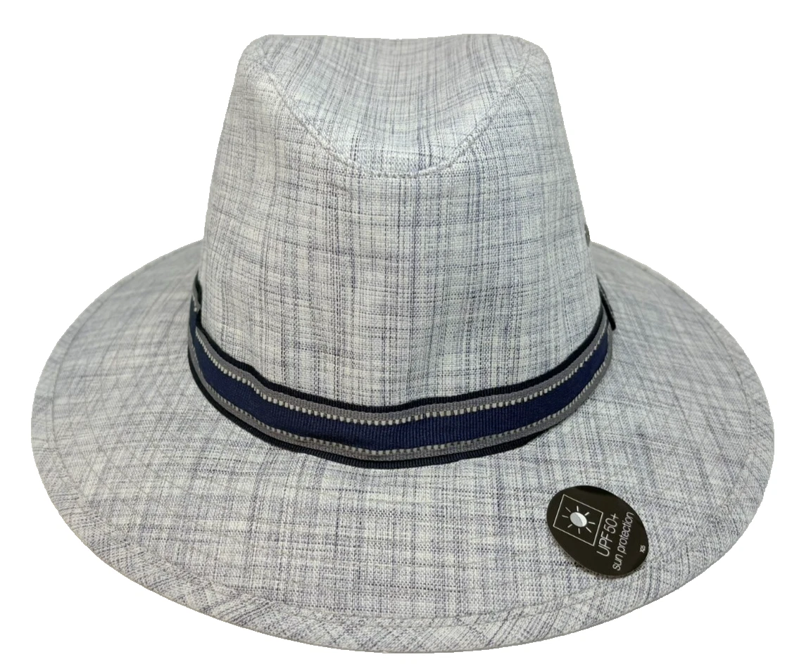 M&S Men Sun Hat Blue Mix UPF 50+ Sun Protection Broad Wide Brim Ambassador Marks