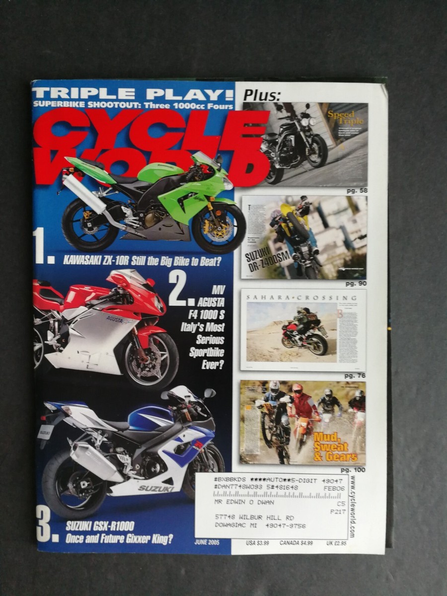 Cycle World Magazine June 2005 Kawasaki ZX-10R BMW R1200RT