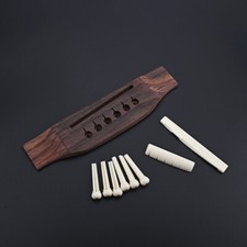 Acoustic Guitar Rosewood Bridge Saddle Pearl 6Pcs Pin for 6 String Guitar