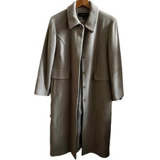 Donatella Women's Trench Coat Wool Beige Jacket Size 12p