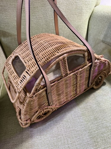 Kate Spade New York Vita Riva Wicker Car Bag PXRU 4742 New W/O Tags - Picture 4 of 12