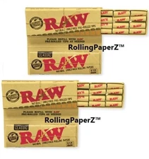TWO PACKS of RAW 1 1/4 size Masterpiece Rolling Papers with TIPS!