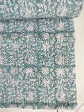 New Indian Hand Block Cotton king Blanket Kantha Quilt Coverlet Print Bedspread