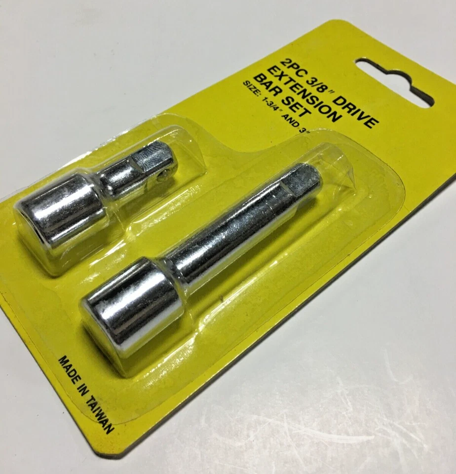 2 piece 3/8" Drive Socket Adapter Extension Bar Set 1-3/4" and 3" - Image 3 of 3