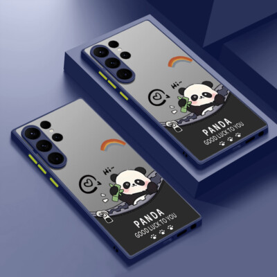 Hülle für Samsung S25 Ultra S24 FE S23 S22 A16 A35 Niedlicher Panda Acryl Case