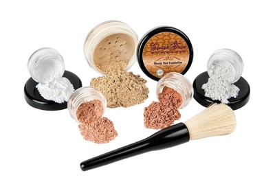6PC Makeup Kit with Brush (Most Popular Warm Shade), All-Natural Loose Powder,