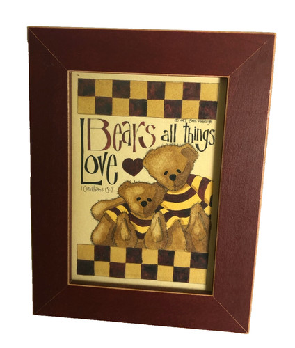 Beth Yarbrough's 1997 "BEARS LOVE ALL THINGS" 5x7 Framed Print