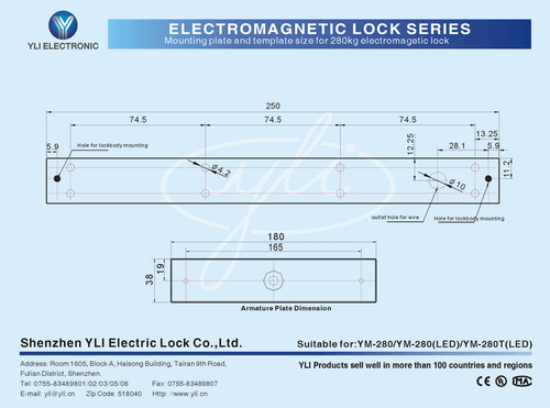 Yli 280kg/600lbs holding force Door Electric Magnetic Lock and Bracket Accessory - Picture 6 of 28
