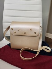 Stuart Weitzman Vintage Leather Flower Rose Detail Crossbody Purse