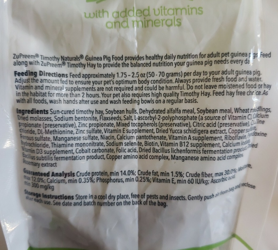 ZuPreem Nature's Promise Timothy Naturals Rabbit Food 5 lbs