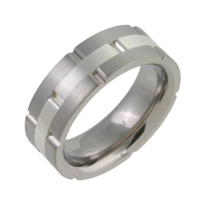 Titan & Silber Ehering flach Hofform 7 mm Ring