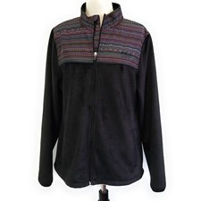 Fila Sport Biella Print Full Zip Fleece Performance Jacket Womens Size L