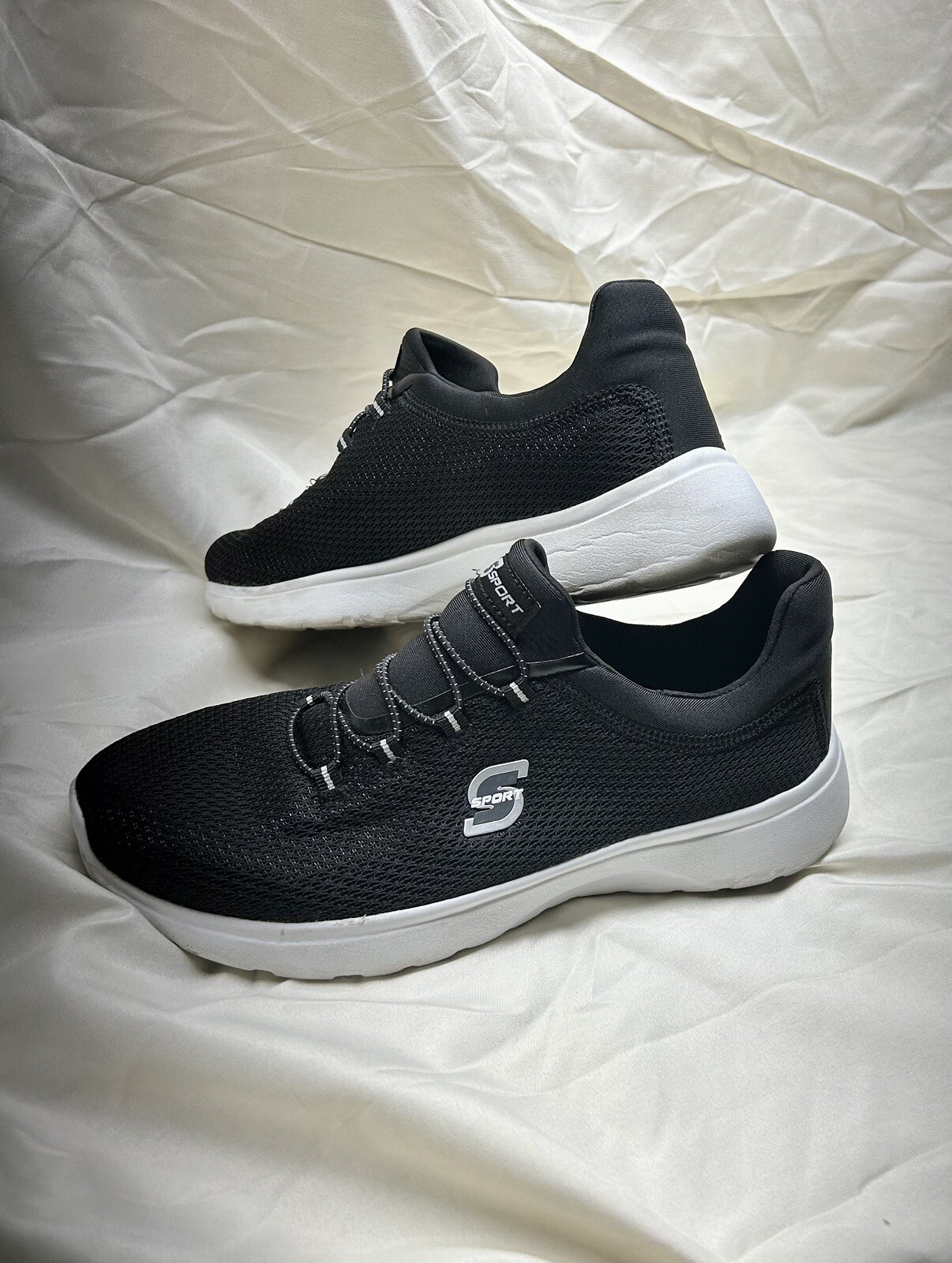 Skechers Womens S Sport F190-8 Black Running Shoes Sneakers Size