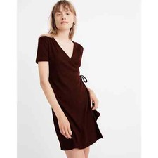 Madewell Ribbed Knit Wrap T-Shirt Dress Adjustable Side-Tie Size S NWOT