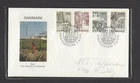 DENMARK 1978 4 FDC BOATS IN HARBOR EEL TRAPS DRYING NETS BOATS IN BERTH FISHING